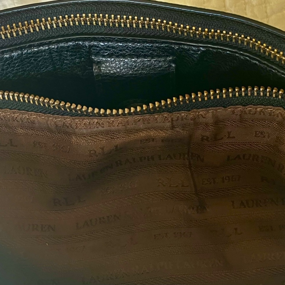 Ralph Lauren Large Black Vintage Pebbled Leather Lauren Bag - Picture 8 of 16